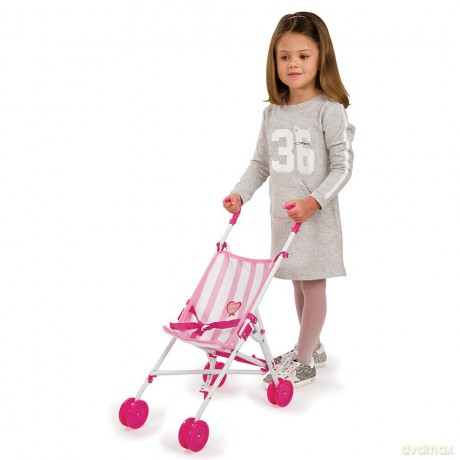 Grandi Giochi Passeggino Ombrello, Colore Bianco/Rosa, 71250