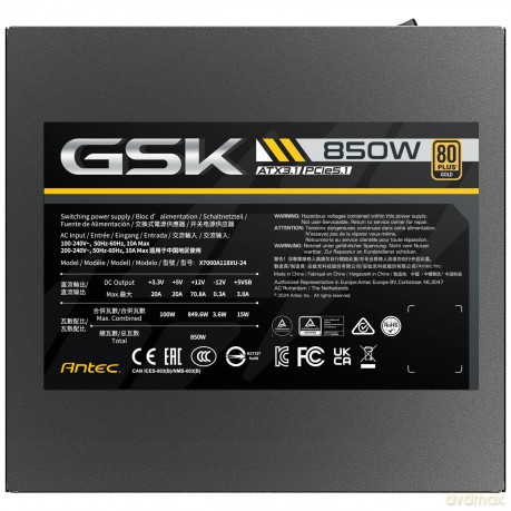 Gsk Atx3.1 850w 80 Plus Gold Psu