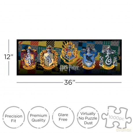 Harry Potter Crests Slim 1000 Piece Jigsaw Puzzle 900mm X 300mm