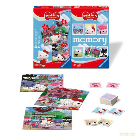Hello Kitty: Ravensburger - Multipack Memory + 3 Puzzle - Hello Kitty