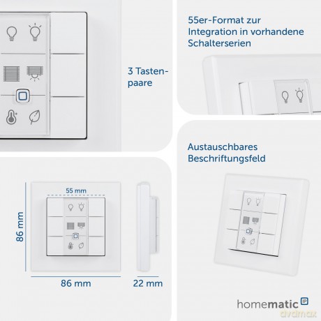Homematic Wandtaster 6-Fach
