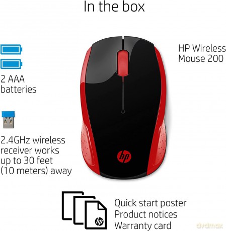 Hp 200 Red Wireless Mouse