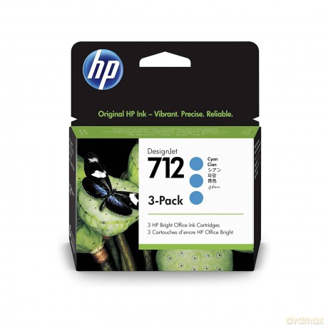 Hp 712 3-Pack 29-Ml Cyan Design Ink
