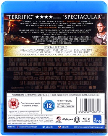 Pompeii (Pompeje) [Blu-ray 3D]+[Blu-Ray]