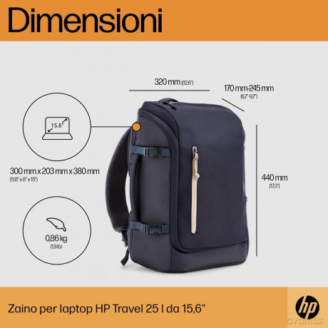 Hp Travel 25l 15.6 Bnglaptop Bckpck