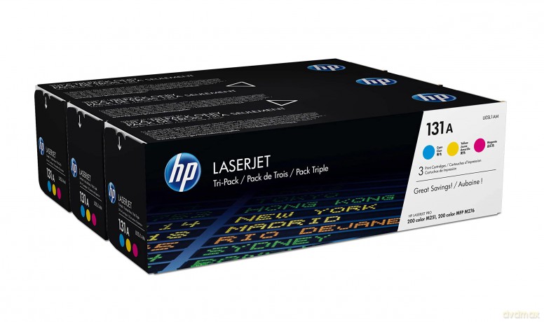 Hp U0sl1am Toner Cartridge For Laserjet Pro 200 M251n/M251nw/M276n/M276nw - Cyan/Magenta/Yellow With Hewlett Packard 131x Toner Cartridge - Black Bundle