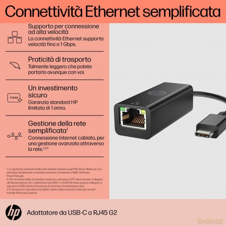 Hp Usb-C To Rj45 Adapter