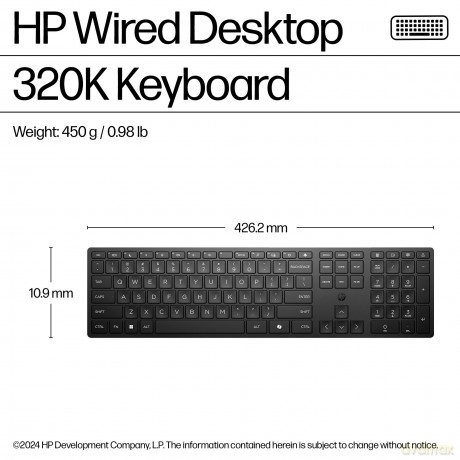 Hp Wired 320k Keyboard Usb Inglese
