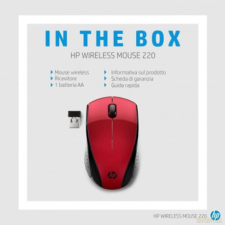 Hp Wireless Mouse 220 S Red