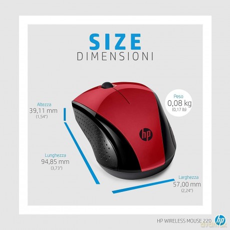 Hp Wireless Mouse 220 S Red