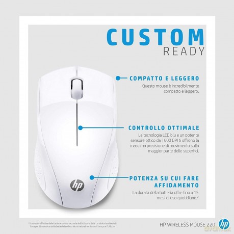 Hp Wireless Mouse 220 S White