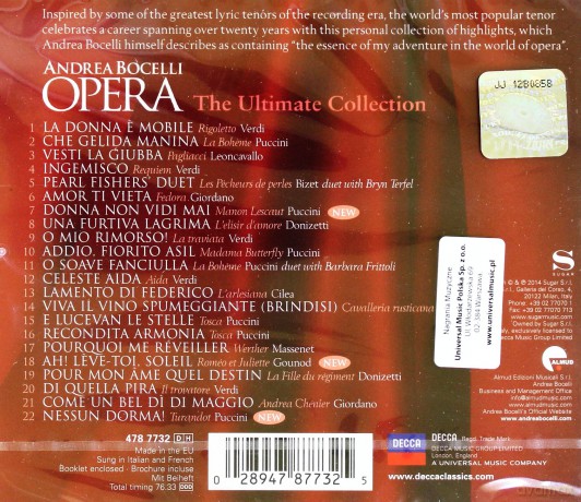 Andrea Bocelli: Opera The Ultimate Collection [CD]