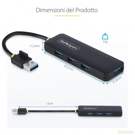 Hub Usb-A A 4 Porte, 5 Gbps
