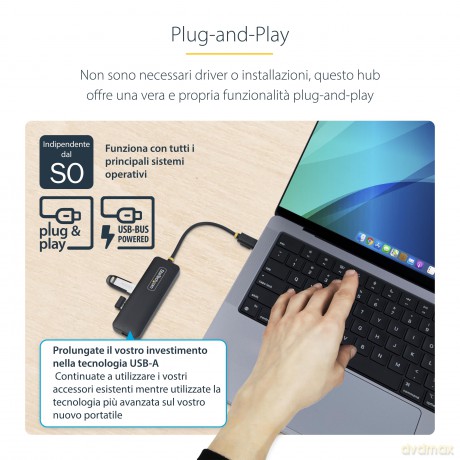 Hub Usb-C A 4 Porte 5 Gbps