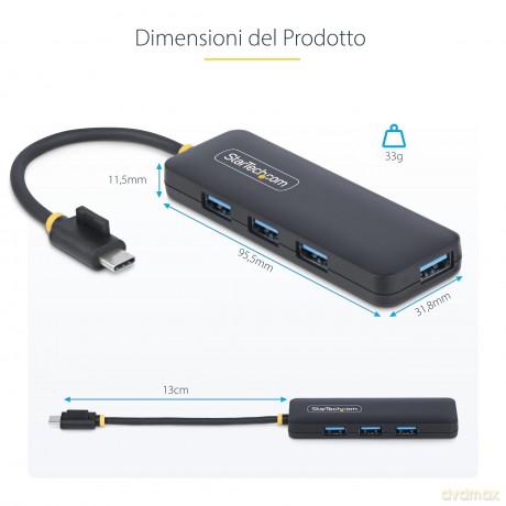 Hub Usb-C A 4 Porte 5 Gbps