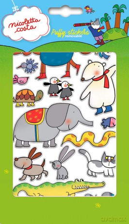 Imagicom Puffnic02 - Nicoletta Costa Puffy Stickers Jungle