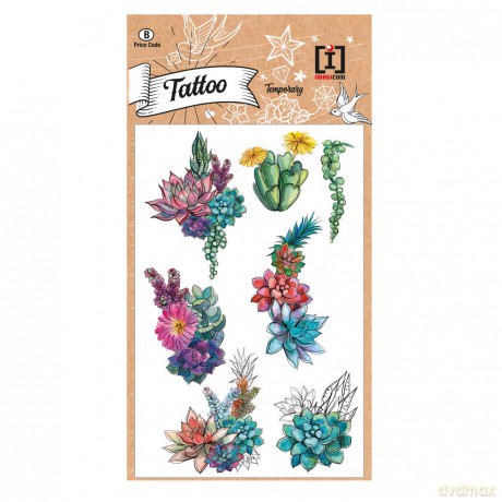 Imagicom: Tropical Sloth: Tattoo Flowers Bouquet