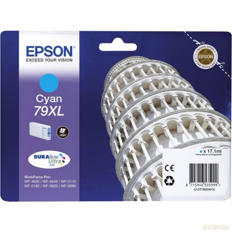 Ink Epson C13t79024010 Ciano Torre Di Pisa X Wf-5110dw Wf-5190dw Wf-5620dwf Wf-5690dwf Wf-4630dwf Wf-4640dtwf