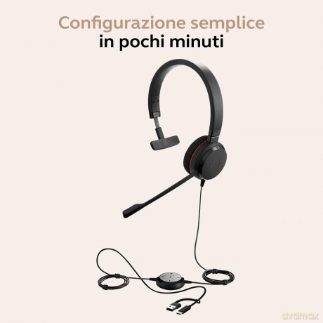 Jabra Evolve 20 Mono Ms Usb C/A