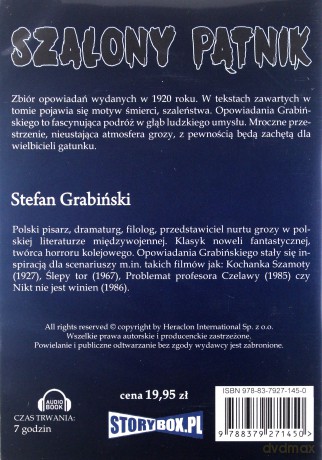 Szalony Piątnik - Stefan Grabiński [AUDIOBOOK] [CD-MP3]