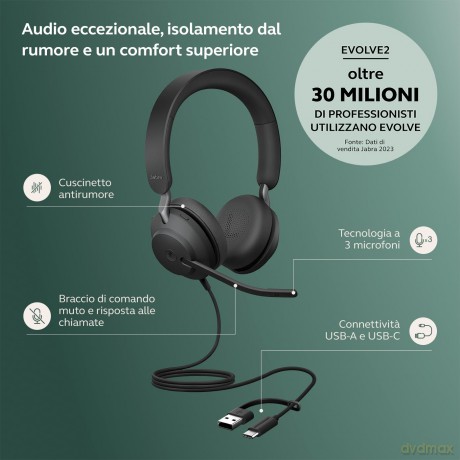 Jabra Evolve2 40 Se Usb C/A Uc Stereo
