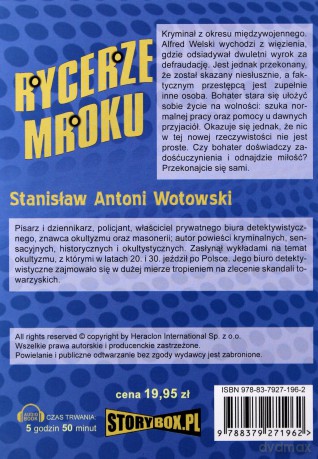 Rycerze mroku - Stanisław Antoni Wotowski [AUDIOBOOK] [CD-MP3]