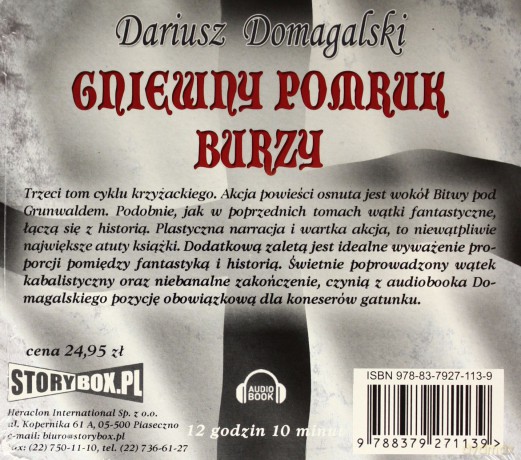 Gniewny pomruk burzy - Dariusz Domagalski (digipack) [AUDIOBOOK] [CD-MP3]
