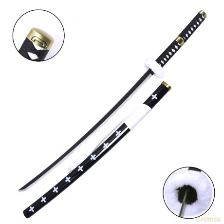 Katana Non Affilata One Piece Kikoku Bianca e Nera