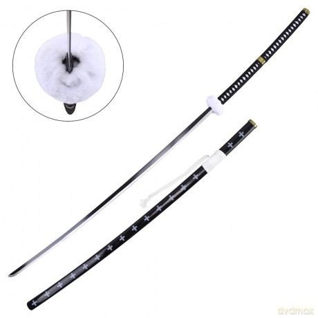 Katana Non Affilata One Piece Kikoku Bianca e Nera XL