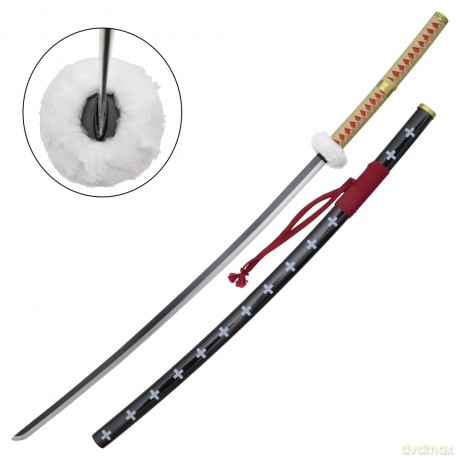 Katana Non Affilata One Piece Kikoku Nera e Rossa L