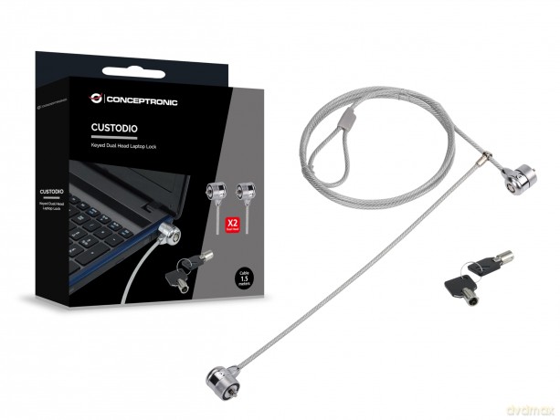 Keyed Dual Head Laptop Lock 1.5m