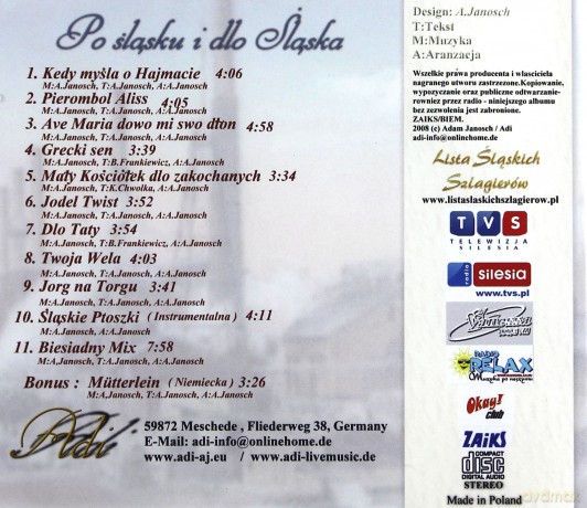 Adi: Po śląsku i dlo Śląska [CD]