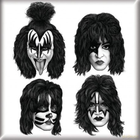 KISS Fridge Magnet: Graphite Faces