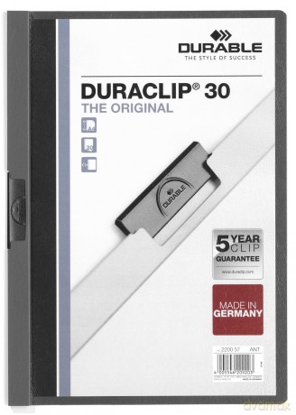 Klemmappe Duraclip 3mm D-Grau