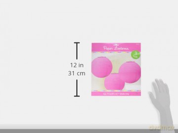 Lampioni Tinta Unita Pacco Da 3 24 Cm - Rosa, Carta