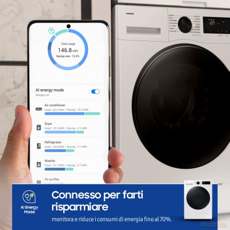 Lavasc. 9+6 Kg Wifi Vapore