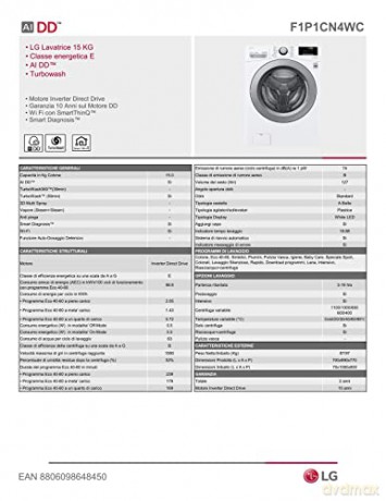 Lavat 15kg E Turbo Inverter 1100gi