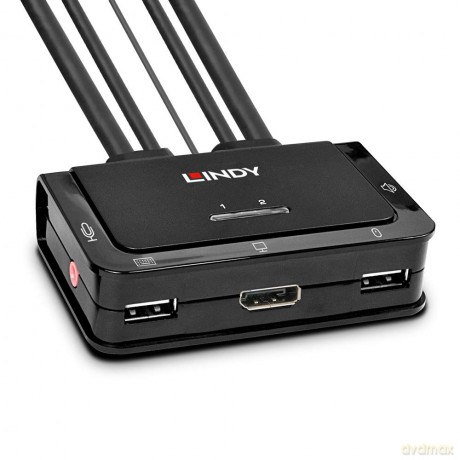 Lindy 2 Port Displayport 1.2, Usb-C Cable Kvm Swit