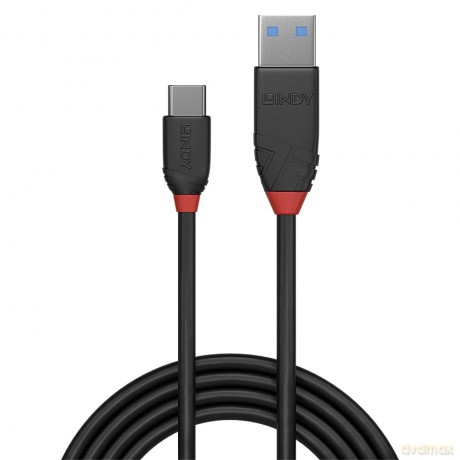 Lindy Usb 3.1 Kabel Typ A/C 3a Black Line M/M 0.5m