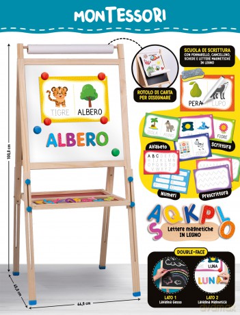 Lisciani: Montessori - Lavagnona Legno Cresce Con Te
