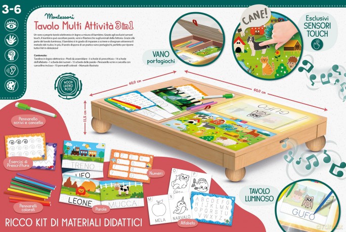 Lisciani: Montessori Legno Tavolo Multi Attivita'