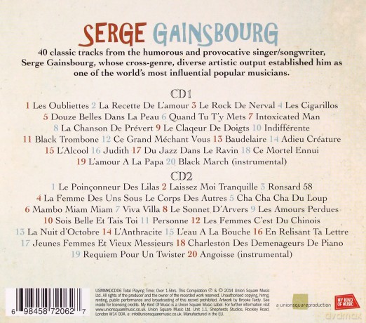 Serge Gainsbourg: 40 Classic Chansons Francaises [2CD]
