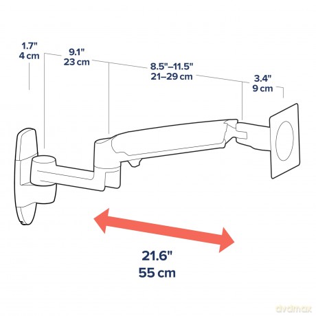 Lx Wall Mount Lcd Arm, Matte Black
