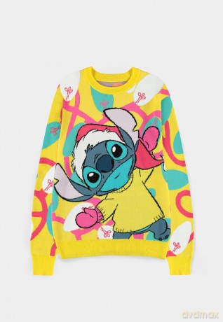Maglione Natale Disney Stitch Fluo XS