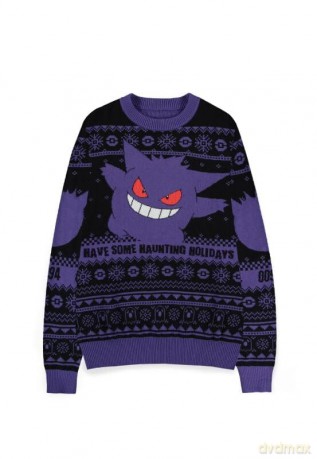 Maglione Natale Pokemon Gengar Haunting Holidays XXL