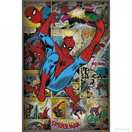 Marvel "Spider-Man Retro" Maxi Poster, Multi-Colour