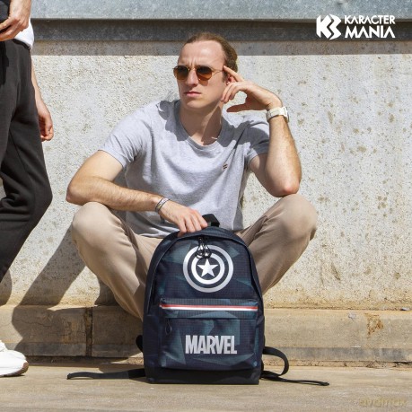 Marvel: Karactermania - Captain America - Zaino Hs Silver Metal