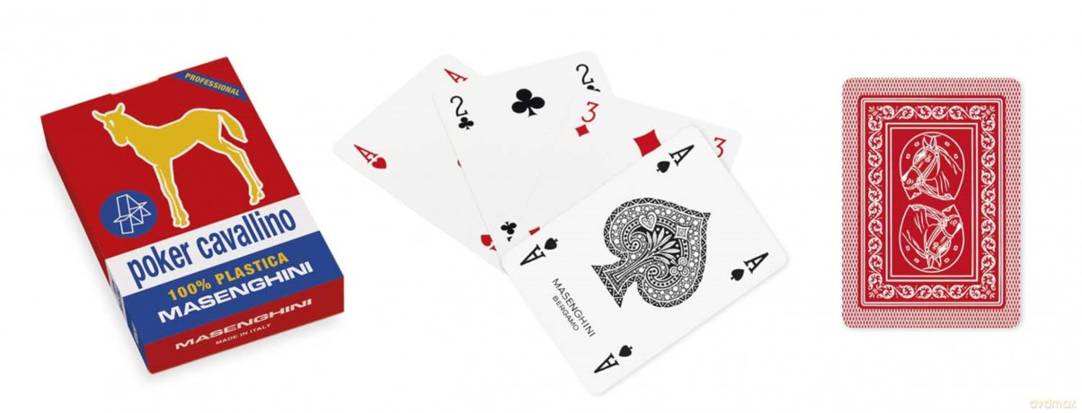 Masenghini Carte Poker Cavallino 100% Plastica