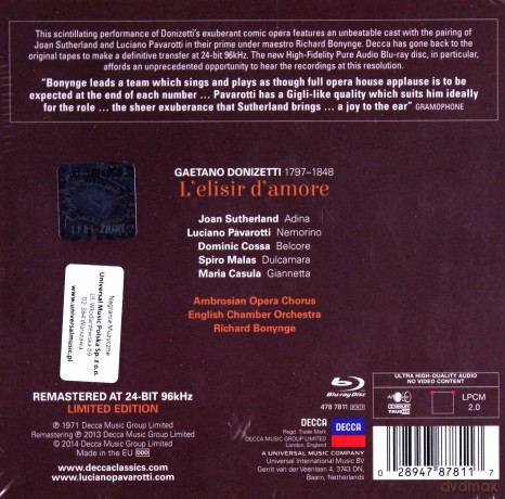 Luciano Pavarotti: Donizetti L'elisir D'amore [3CD]