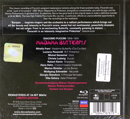 Luciano Pavarotti: Puccini Madama Butterfly [2CD]+[Blu-Ray]